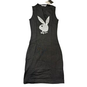 PLAYBOY | Dresses | Playboy Ribbed Black Mini Dress Size Xl Nwt | Poshmark